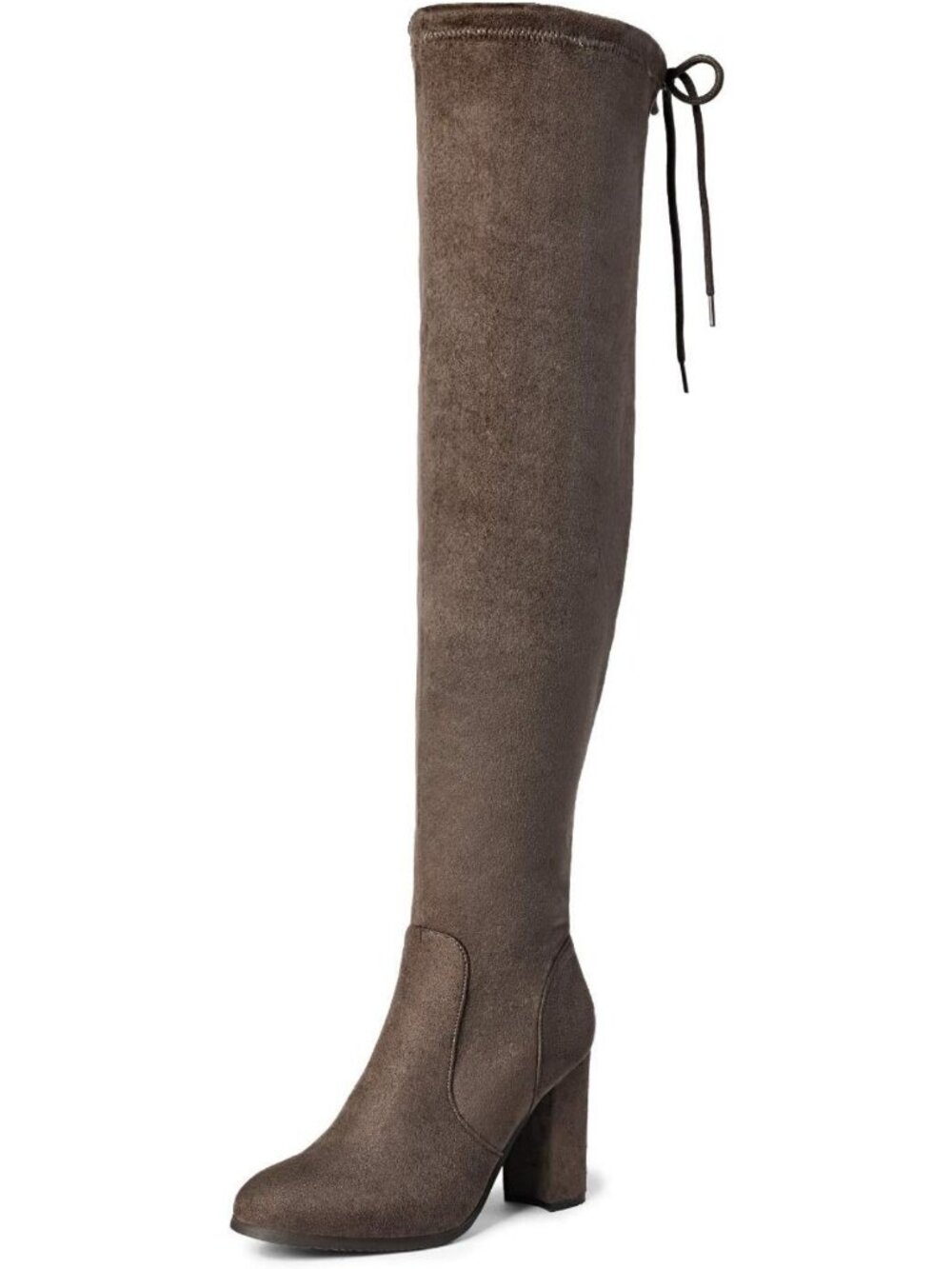 Chic Thigh High Over The Knee Fashion Boots | Block Mid Heel | Sexy Faux Fur
